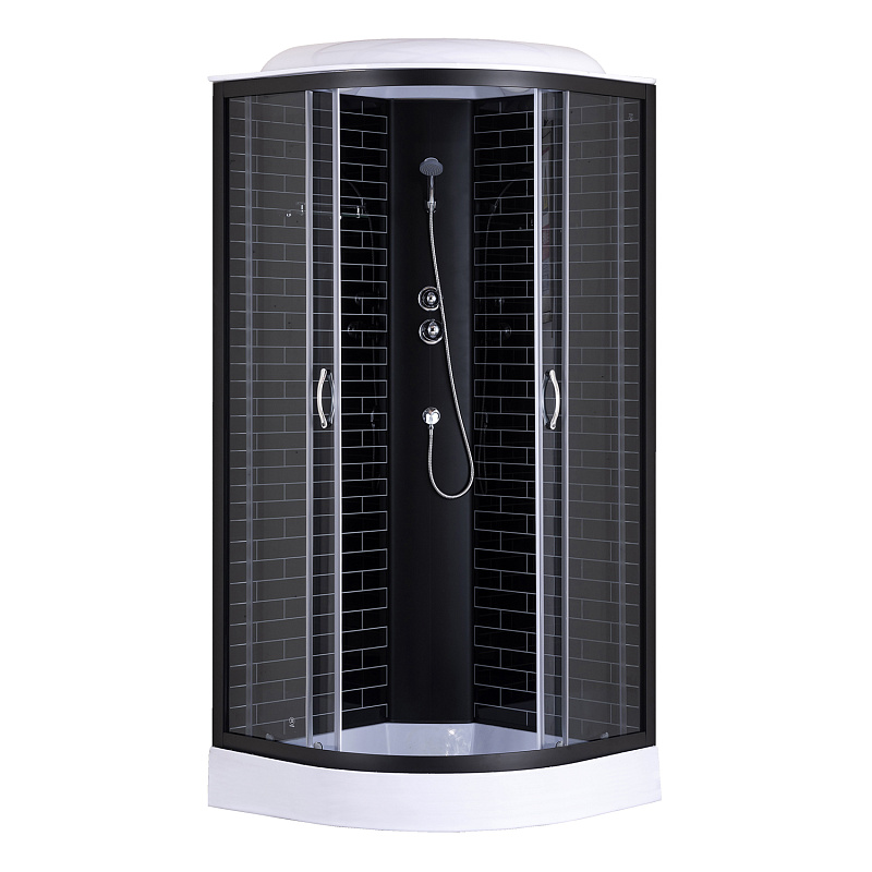 Душевая кабина Loranto Neo CS-6610-13GB 100 1000*1000 мм (чёрный/прозрачное)