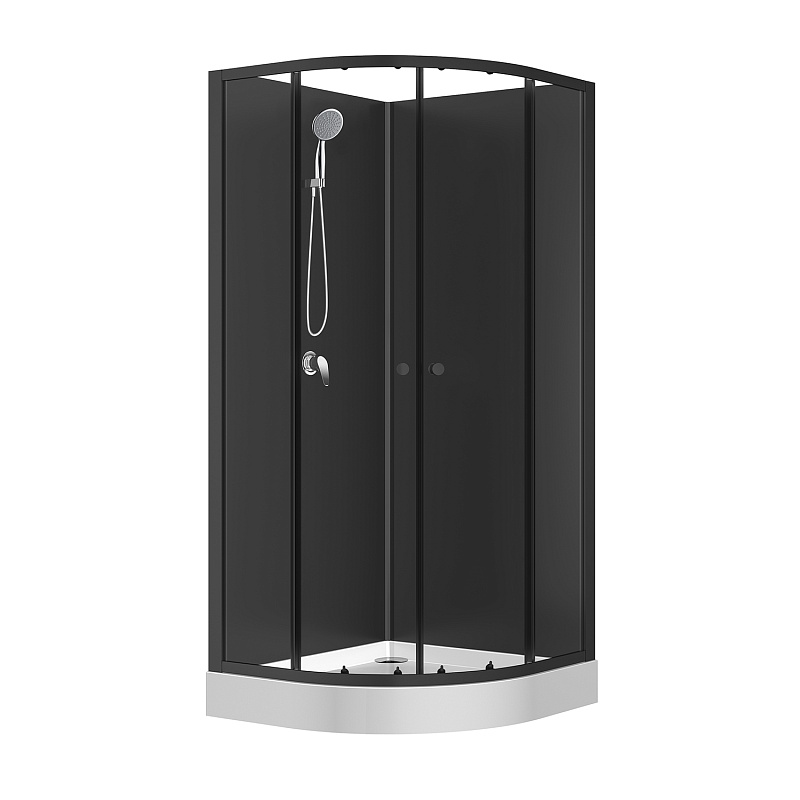 Душевая кабина Loranto CS-21800BP-100 1000*1000 мм (чёрный матовый/прозрачное)