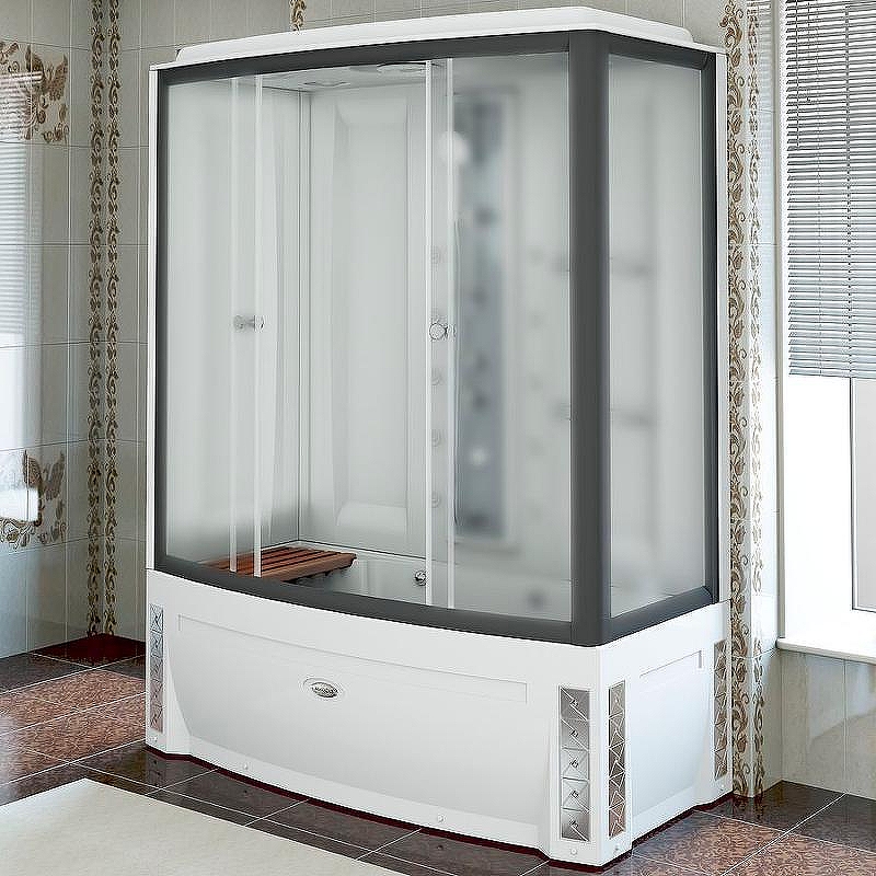 Душевая кабина Radomir Элис 1-04-6-1-0-0941 1680*850 мм (чёрный/матовый) L