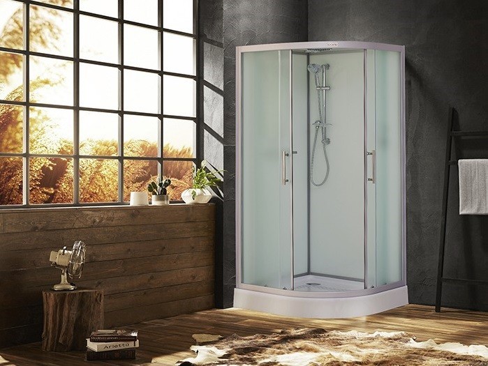 Душевая кабина Esbano Elegancia ESKB890CR 900*900 мм (хром матовый/рифленое)