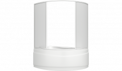 Шторка на ванну Bas Империал/Ирис 4ств. 1500*1450 мм (белый/пластик)
