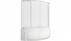 Шторка на ванну Bas Фэнтази 4 ств. 1500*1450 мм (белый/пластик)
