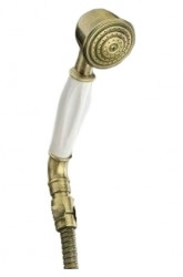 Ручной душ Cezares Retro CZR-C-DEF2-02-Bi со шлангом 150 см., бронза, ручка белая