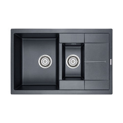 Мойка кухонная Paulmark Feste PM237850-BLM 775*495 мм (черный металлик)