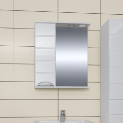 Зеркальный шкаф СанТа Родос 600*730 мм(белый) левый, с подсветкой