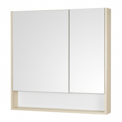 Зеркальный шкаф Aquaton Сканди 90 см (белый/дуб верона)