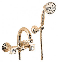 Смеситель для ванны с душем Cezares OLIMP-VD-03/24-Sw (золото 24 карат)