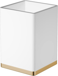 Стакан для ванной комнаты Boheme 10961-W-G (белый/золото)