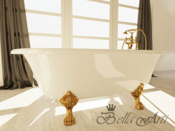 Ванна из литьевого мрамора Bella Arti Мюрэл 179*90 см ножки золото