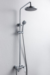 Душевая система Bravat Opal R F6125183CP-A2-RUS со смесителем для ванны, поворотный излив (верхний душ круглой формы)