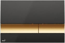 Кнопка смыва AlcaPlast Basic M1728-5 (чёрный/золото)