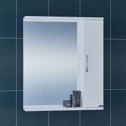 Зеркальный шкаф СанТа Прима 600*730 мм (белый) универсальный