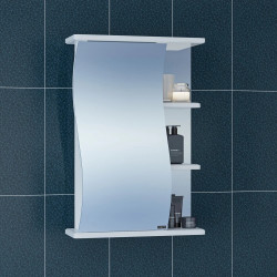 Зеркальный шкаф СанТа Волна 500*700 мм L (белый)