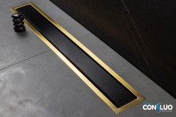 Душевой лоток Pestan Confluo Premium Line Black Glass Gold 13100113 300 мм (черный/золото)