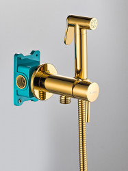 Гигиенический душ со смесителем ALMAes Benito AL-859-08 (золото)