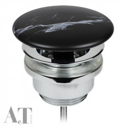Донный клапан для раковины AeT A037483 (черный матовый/мрамор)