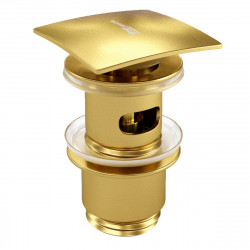 Донный клапан для раковины WasserKRAFT A165 Push-up ( золото матовое)