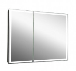 Зеркальный шкаф Art&Max Techno AM-Tec-1000-800-2D-F-Nero 1000*800 мм (LED)