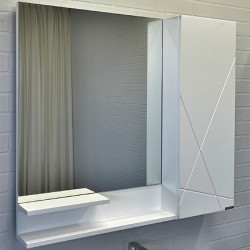 Зеркальный шкаф Comforty Мерано 00-00010664 90 см (белый матовый)