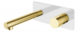 Встраиваемый cмеситель для раковины Boheme Stick 125-WG (белый/золотой)