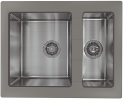 Кухонная мойка Florentina Комби 640K 21.460.D0640.307 640*510 мм (серый шёлк/нержавеющая сталь)