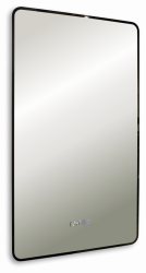 Зеркало Azario INCANTO LED-00002539 600*1000 мм (LED, подогрев, часы) чёрный