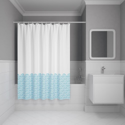 Штора для ванной IDDIS Base BW05P18i11 180*200 см (белый/голубой)