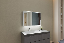 Зеркальный шкаф ESBANO ES-3808D 800*700 мм (белый) LED