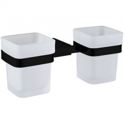 Стакан для ванной комнаты Allen Brau Infinity 6.21003-31 (белый/черный матовый) настенный двойной