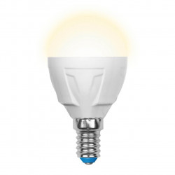 Лампа светодиодная Uniel E14 6W 3000K матовая LED-G45-6W/WW/E14/FR/DIM PLP01WH UL-00000694