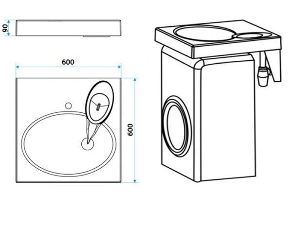 Раковина над стиральной машиной схема подключения - 89 фото